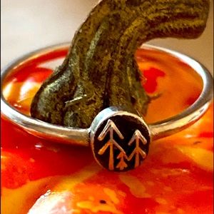 Sterling silver pine tree ring